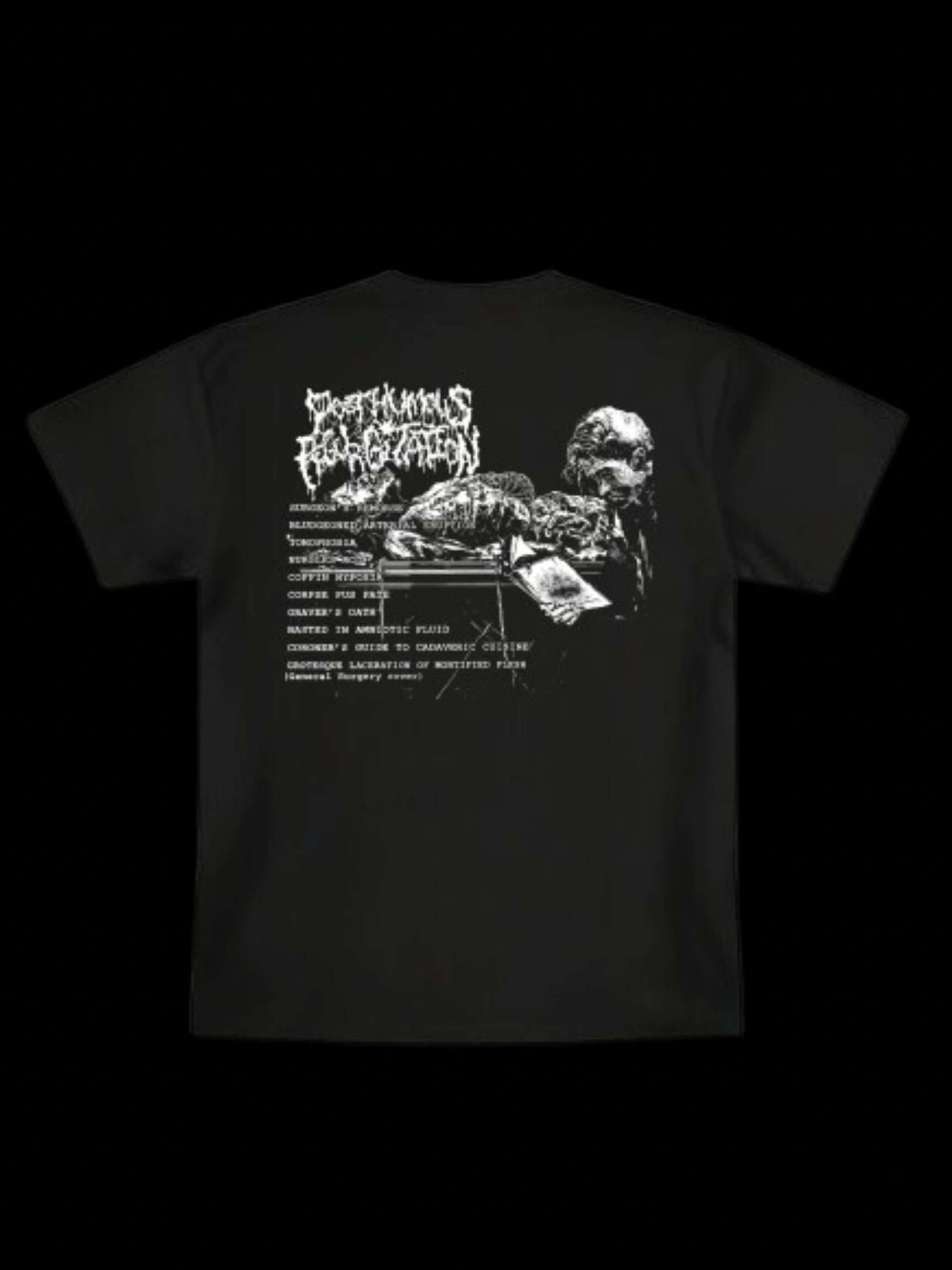 Posthumous Regurgitation “The Coroner’s Guide to Cadaveric Cuisine” Shirt